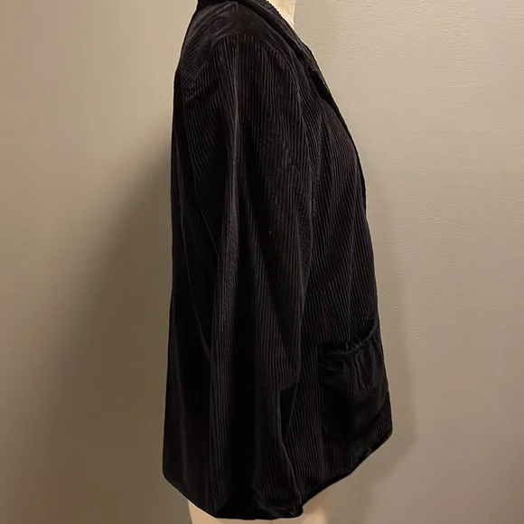 J Jill long sleeve corduroy blazer dark plum - Picture 5 of 7